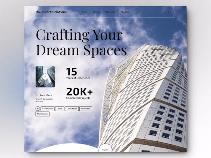 BuildCraft Solutions Website UI Design