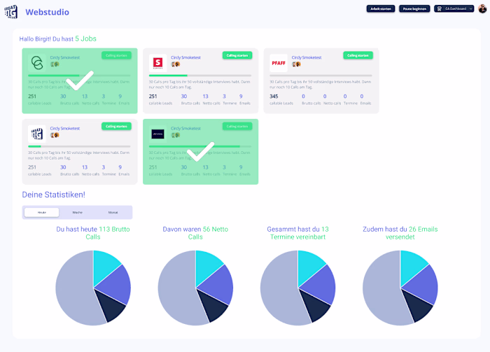 Web Application (SAAS) for call center company