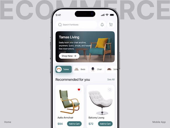 Here is my Furniture E-commerce Mobile App Redesign Feel fre...