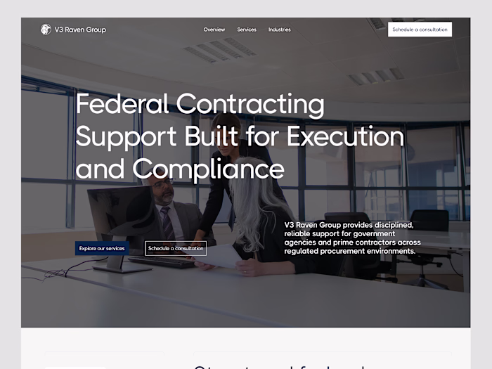 V3 Raven Group Website Redesign