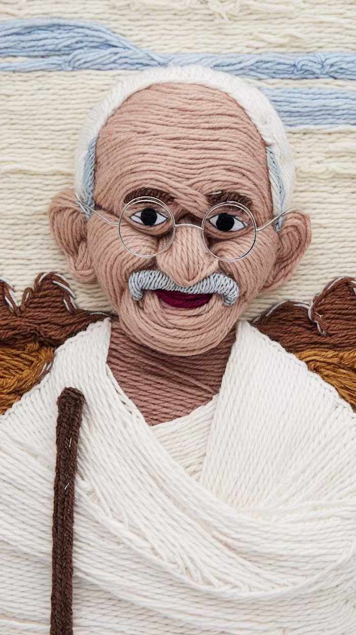 Some yarn art - "Historical Figures" - from my Ideogram arch...