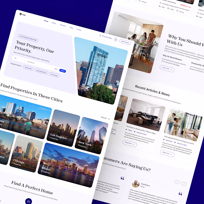Real Estate Landing Page UI/UX