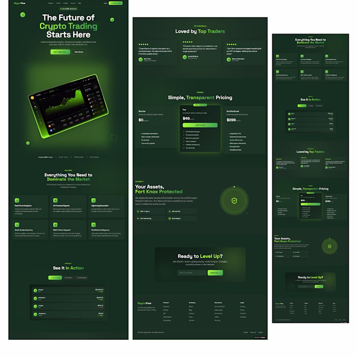 Crypto Trading Landing page UI/UX