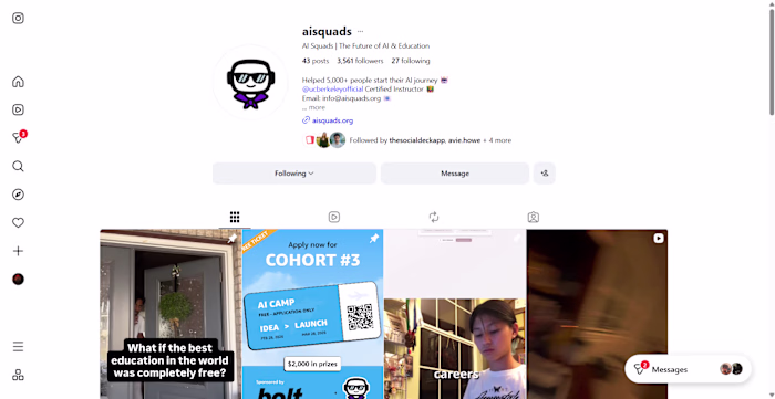 Grew AISquads’ social media presence