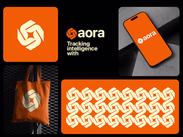 This branding for Aora showcases a modern, tech-forward iden...