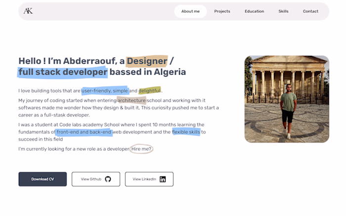 Personal Portfolio Website Development