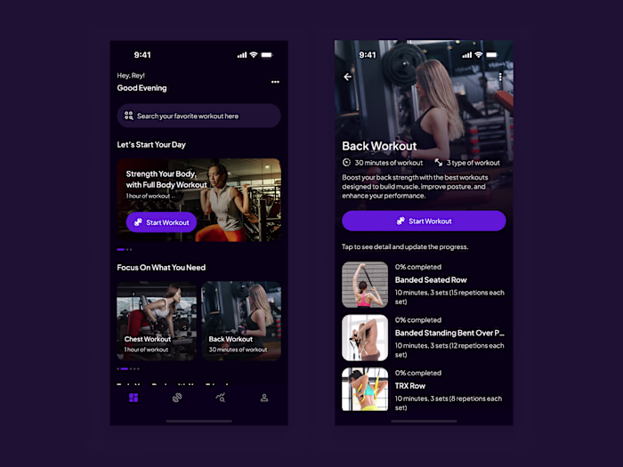 Workout App - Mobile App Design