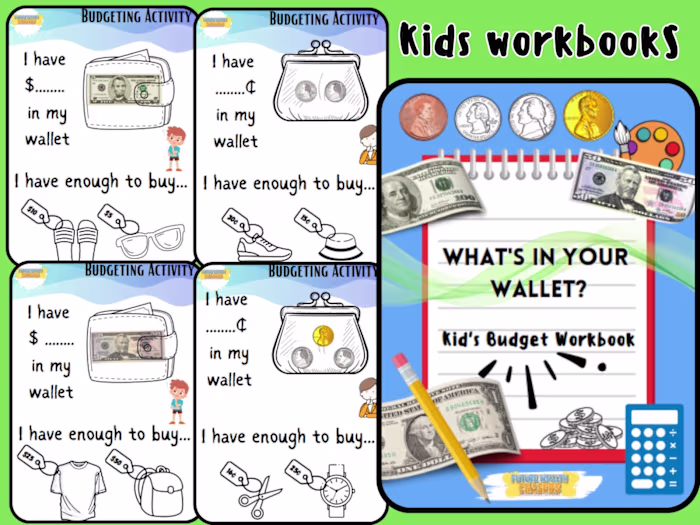Money math & Literacy workbook for kids