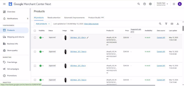 Google Merchant Campaign