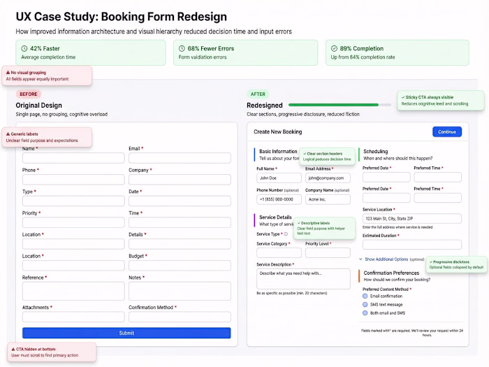 UX Case Study: Booking Form