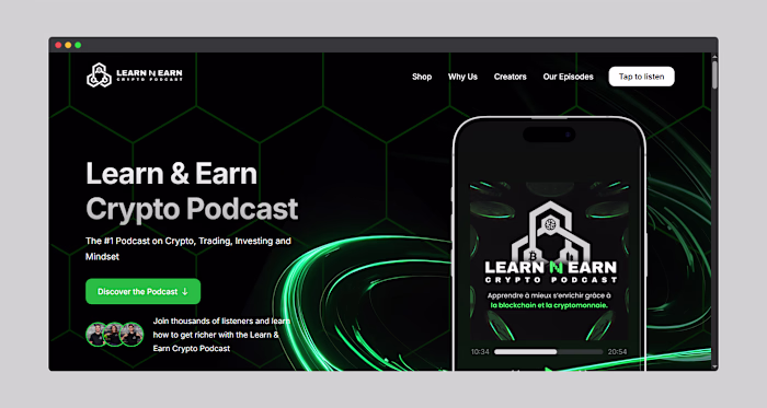 Lecrypto Podcast Website Design 