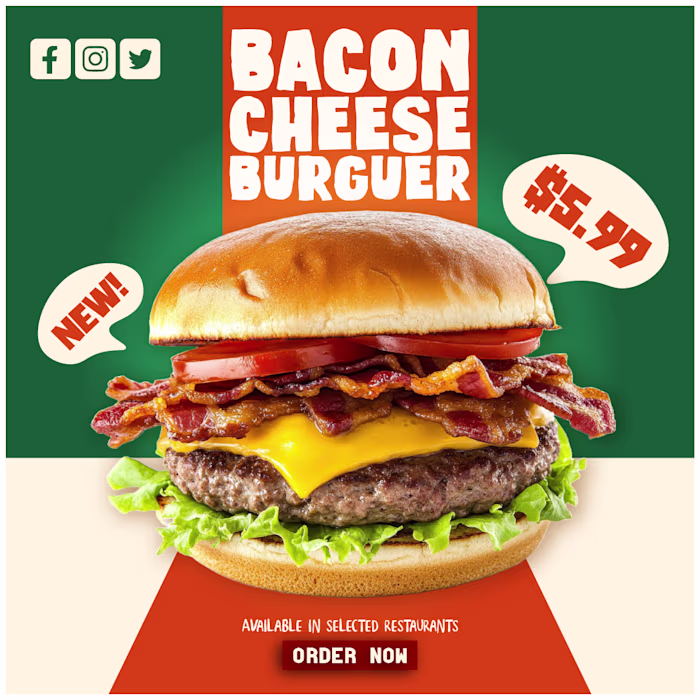 Cheeseburger Social Media Post