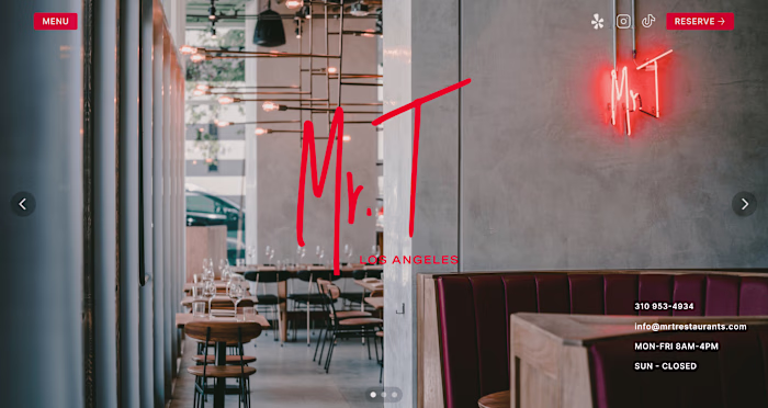 Website Redesign for Mr. T’s Restaurant in Los Angeles