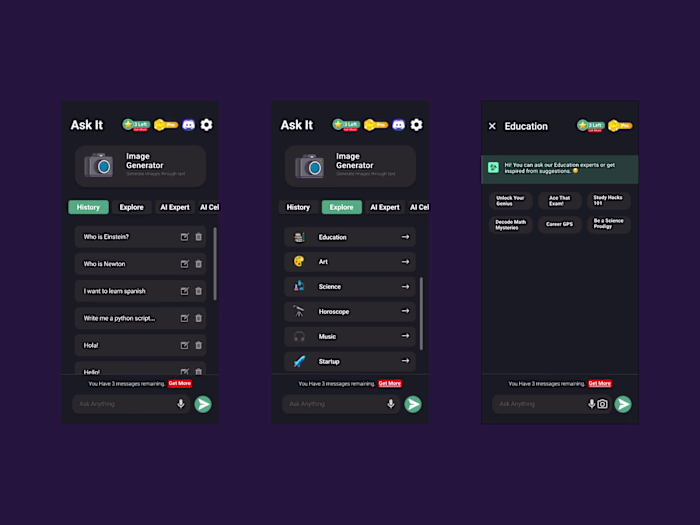 UI Design of an AI APP