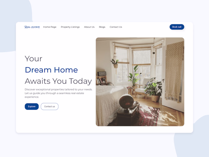 Real Estate Agent Website – Home Page Design and Development