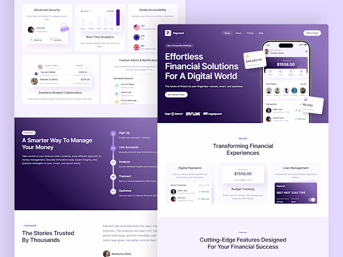 Finance SaaS Website UI Figma & Webflow