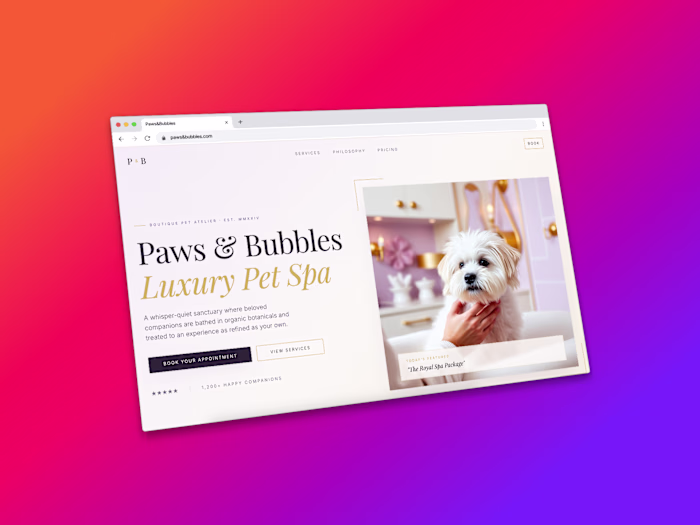 Luxury spa for your pet,