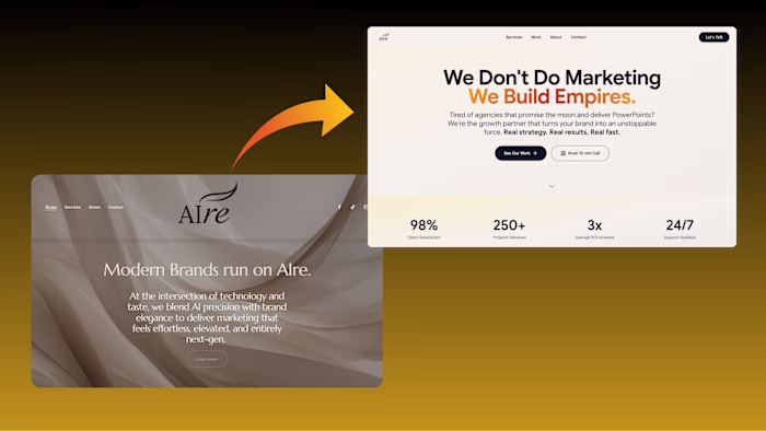 Redesigned a marketing agency's website Before: Outdated, sl...