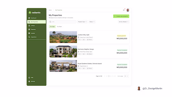 Deigned a real estate properties