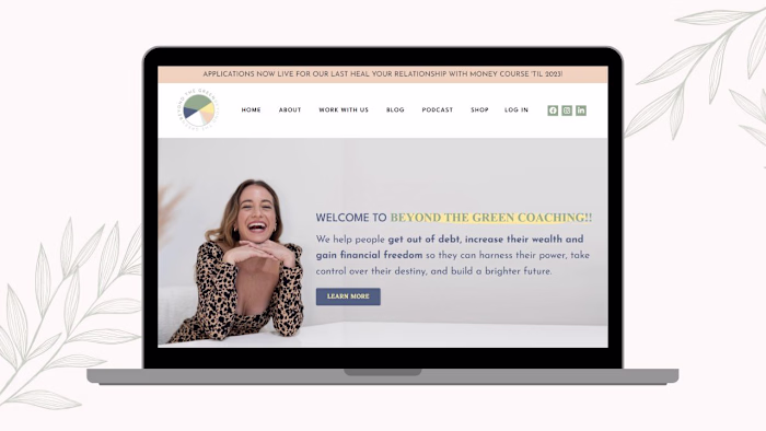 Kajabi Website Rebrand for Beyond The Green Coaching
