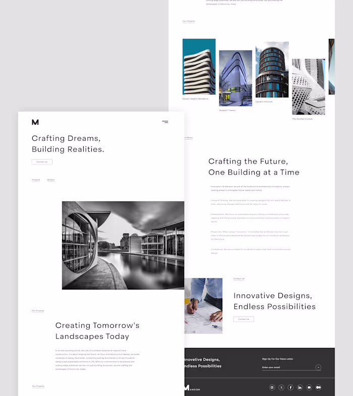 Luxury Landing Page Design for Mansion Real Estate company