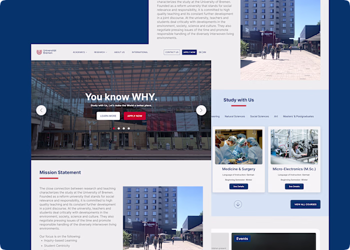 University of Bremen Website Redesign