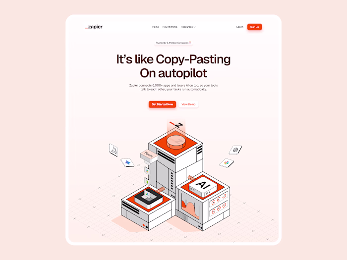 What is Zapier had Isometric Illustration design theme 🤌 Za...