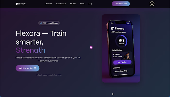 A Website for an AI-powered Fitness App
