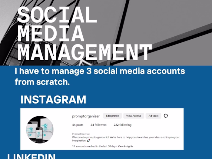 Social Media Management for "PromptOrganizer.io
