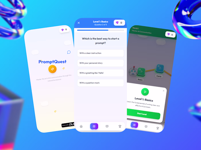 PromptQuest: A Gamified Learning Adventure - Made in MagicPath