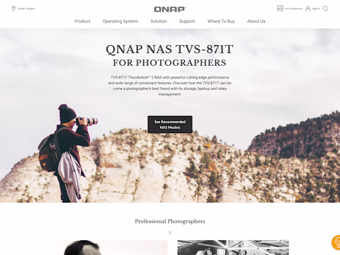 QNAP 871T | Landing Page