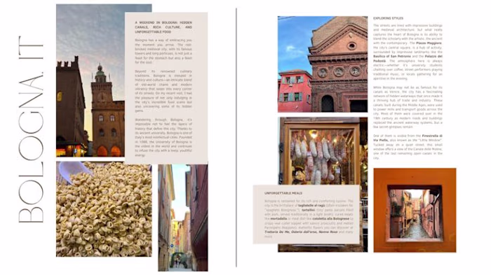 Travel and food blog article