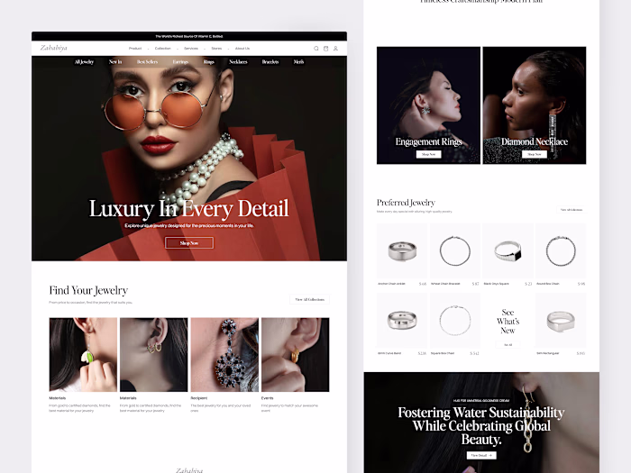 Zahabiya - Ecommerce Jewelry Website