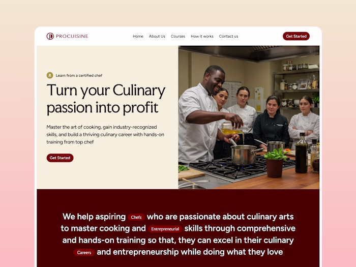 Procuisine Website Design and Development