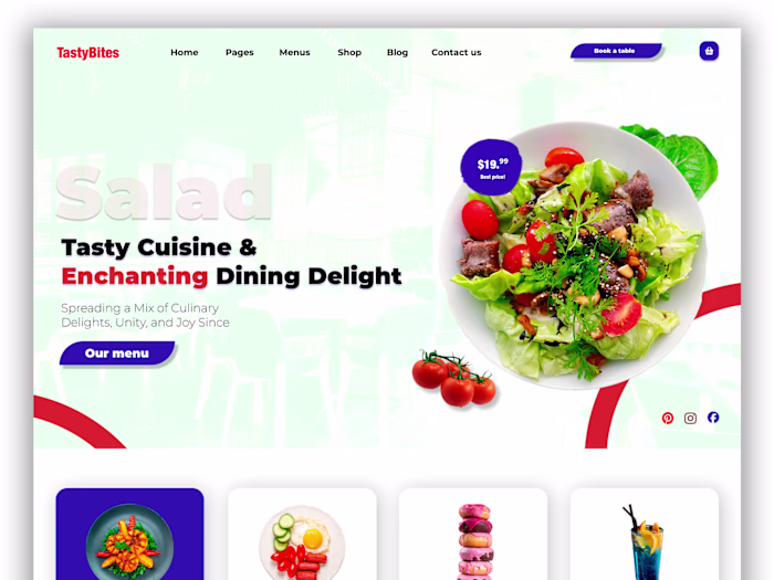 Salad restaurant figma design
