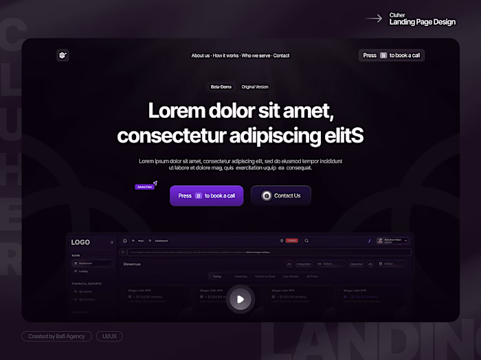 Cluher Finance Landing Page Design