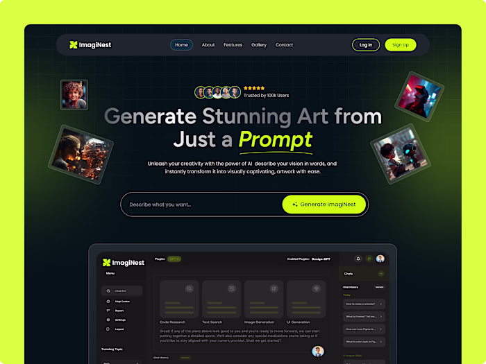 AI Image Generator SaaS Landing