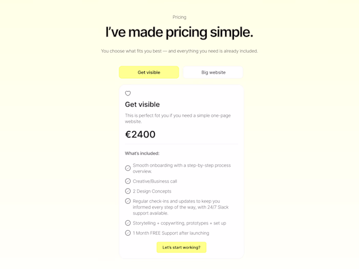 Design - Pricing