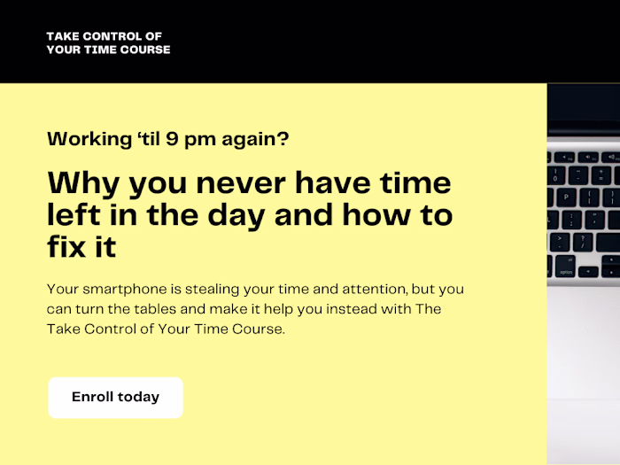 The Take Control of Your Time Course | Sales Page