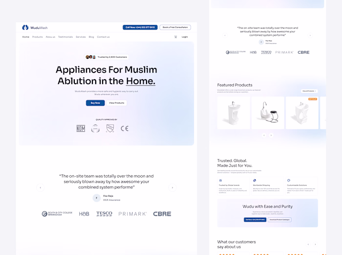 Website design for WuduWash.