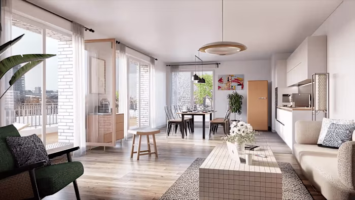Interior and terrace renders
