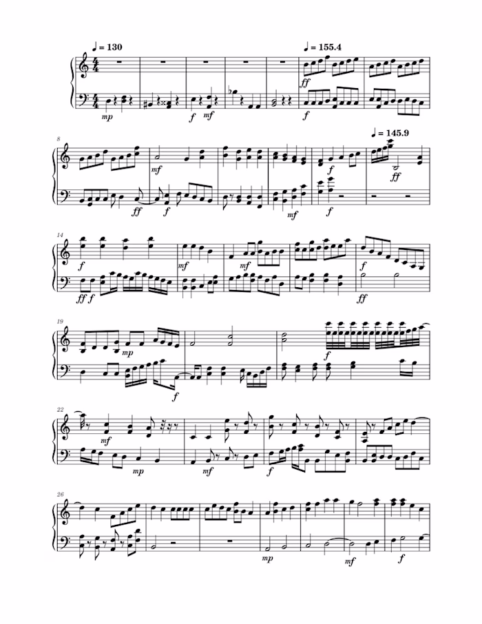 Untitled Piano Solo Sheet