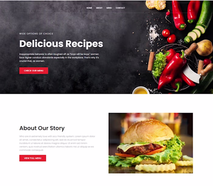 I have created a delicious recipes website  for my client 