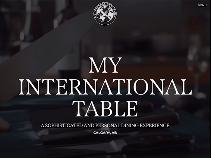 My International Table Website Design
