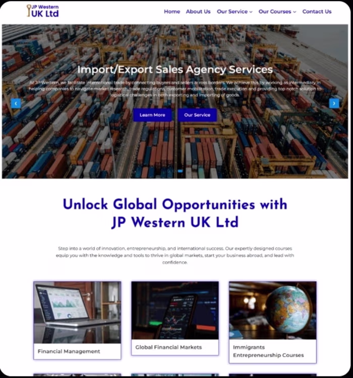 JP Western UK Ltd Website 