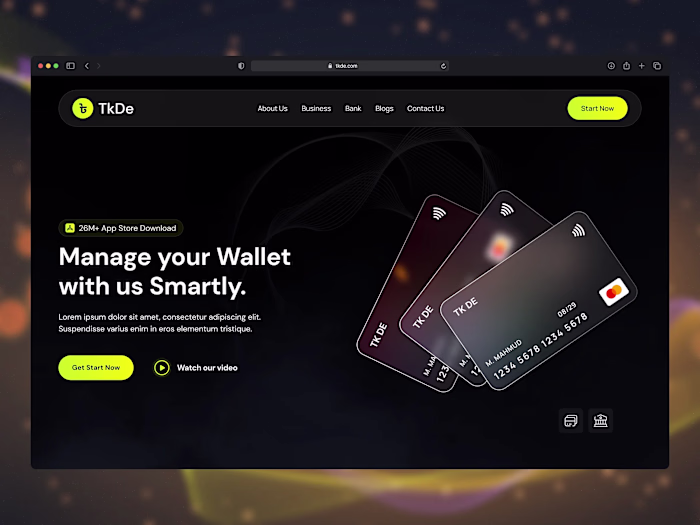 eWallet Landing Page header, I made it simple and clean, wha...