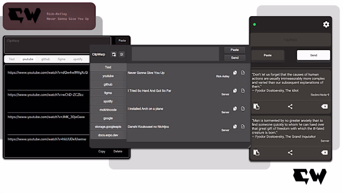 ClipWarp: An overengineered solution for sharing text and links…