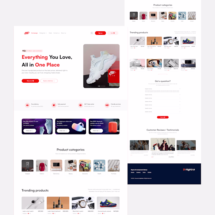 E-Comerce landing page ui design