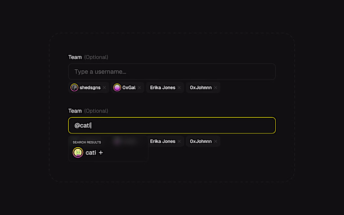 User multi-select (chips input)