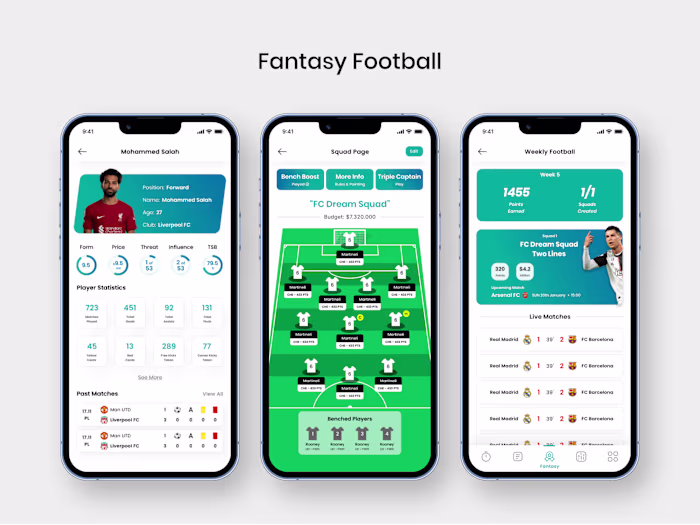 UI/UX Design of a Sports fantasy app